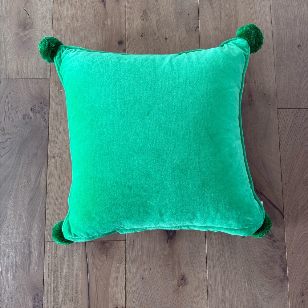 MacKenzie-Childs Green Clover Checkered Pillow - Picture 2 of 5